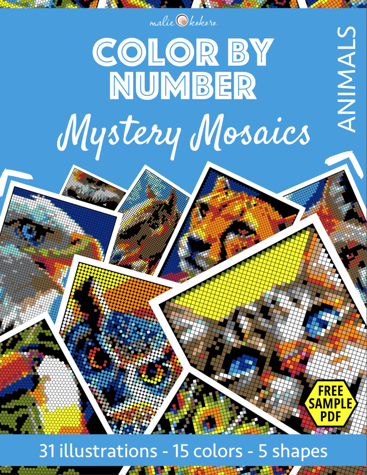 Color by Number - Animals by Malie Kokoro. Cover