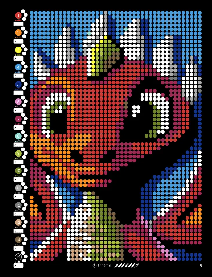 Color by Number - Dragons [Black Edition] - Mystery Mosaics Coloring Book