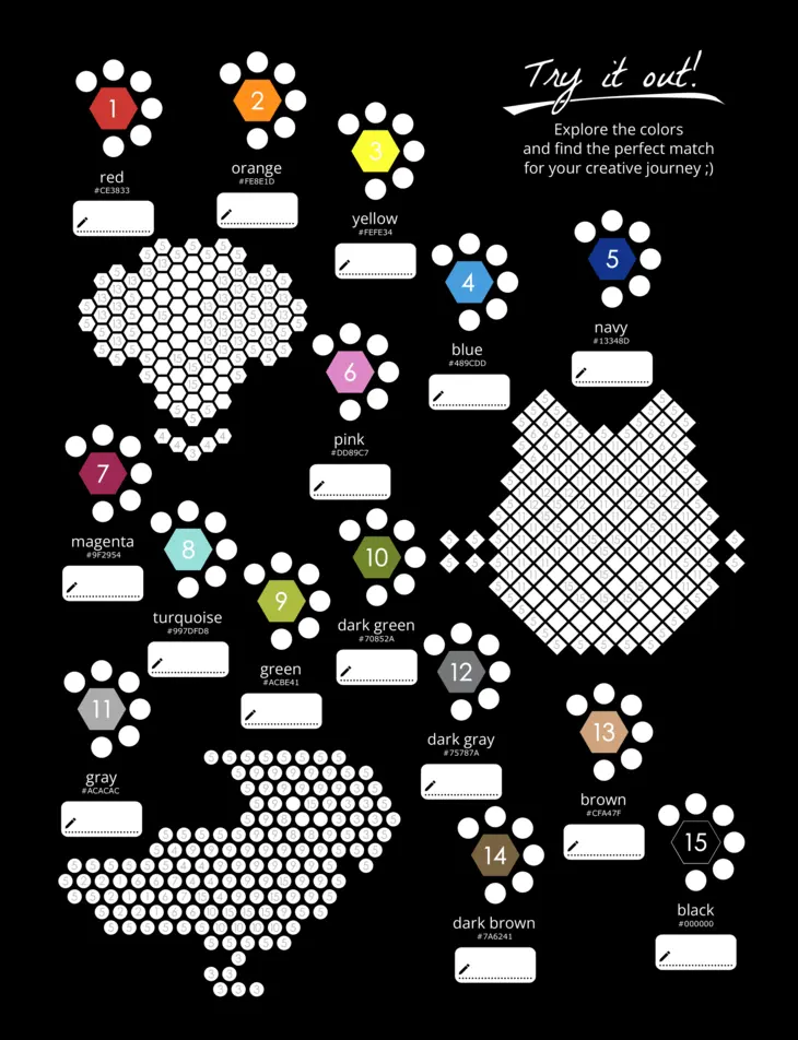 Color by Number - Animals [Black Edition] - Mystery Mosaics Coloring Book