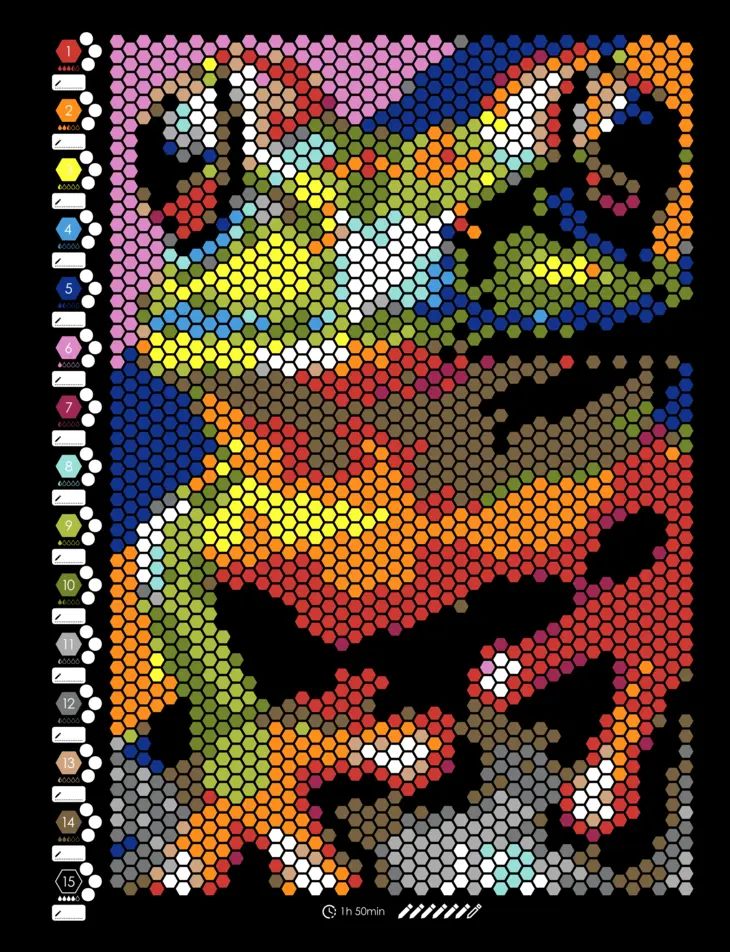 Color by Number - Animals [Black Edition] - Mystery Mosaics Coloring Book
