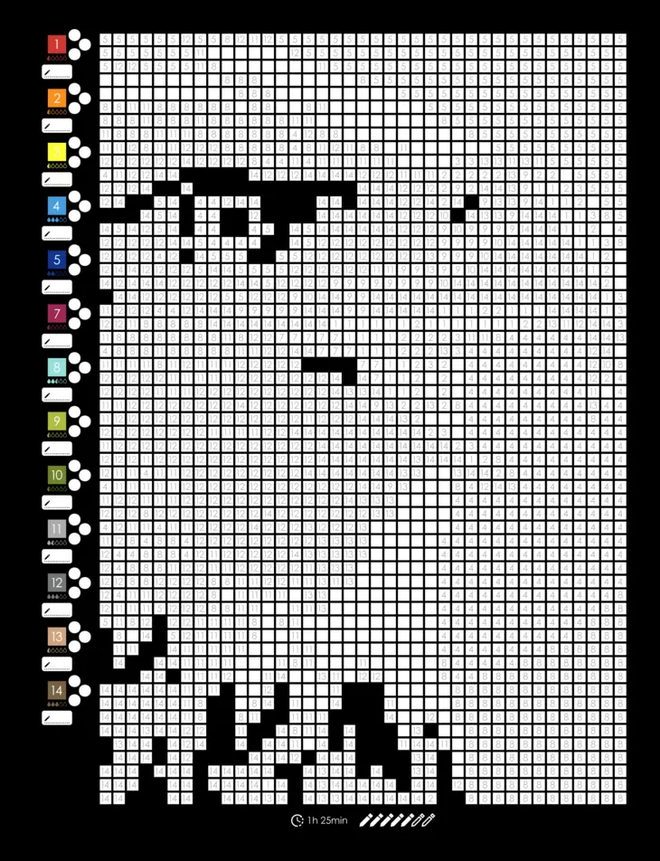 Color by Number - Animals [Black Edition] - Mystery Mosaics Coloring Book