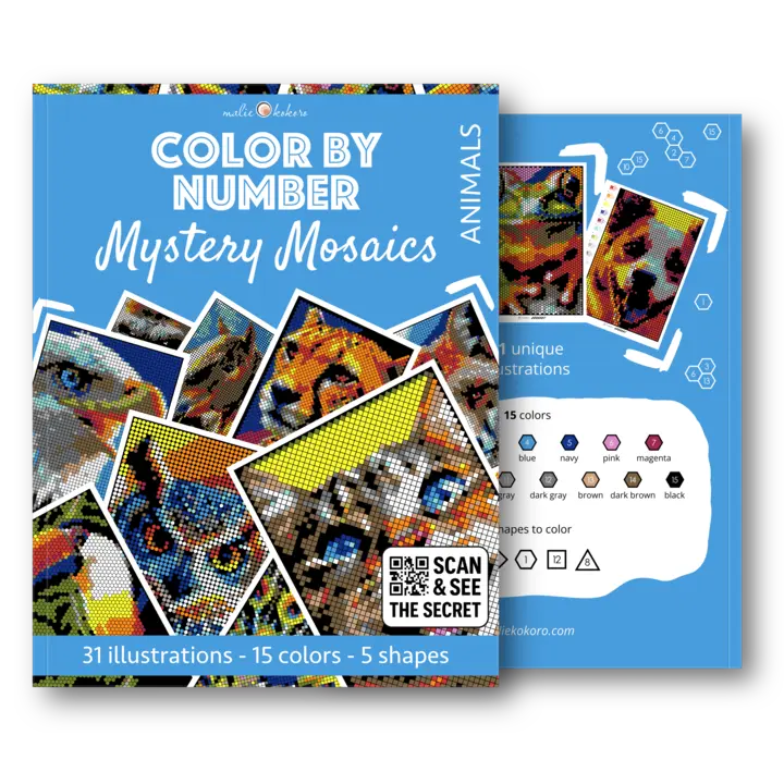 Color by Number - Animals - Mystery Mosaics Coloring Book