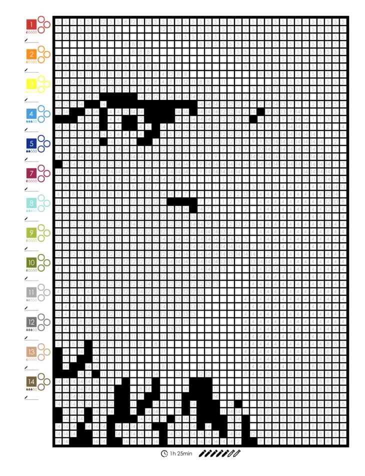 Color by Number - Animals - Mystery Mosaics Coloring Book