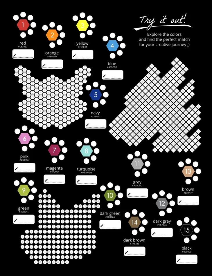 Color by Number - Dragons [Black Edition] - Mystery Mosaics Coloring Book