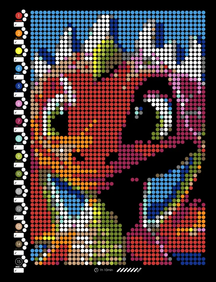 Color by Number - Dragons [Black Edition] - Mystery Mosaics Coloring Book