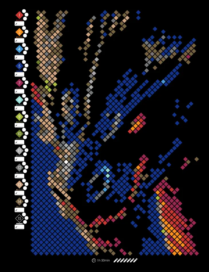 Color by Number - Dragons [Black Edition] - Mystery Mosaics Coloring Book