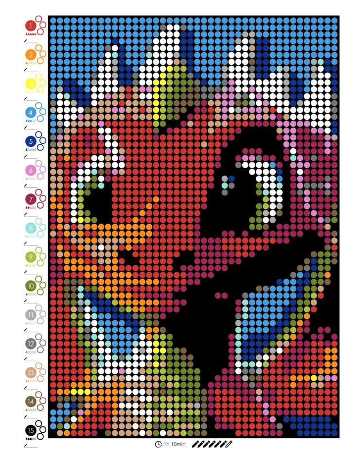 Color by Number - Dragons - Mystery Mosaics Coloring Book