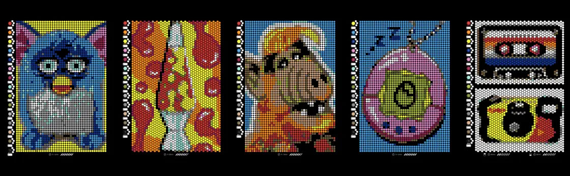 Color by Number - 90s Vibes [Black Edition] - Mystery Mosaics Coloring Book