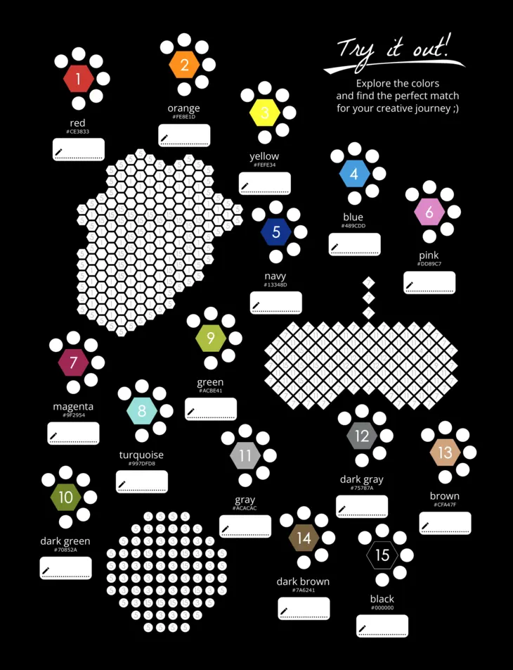 Color by Number - 90s Vibes [Black Edition] - Mystery Mosaics Coloring Book