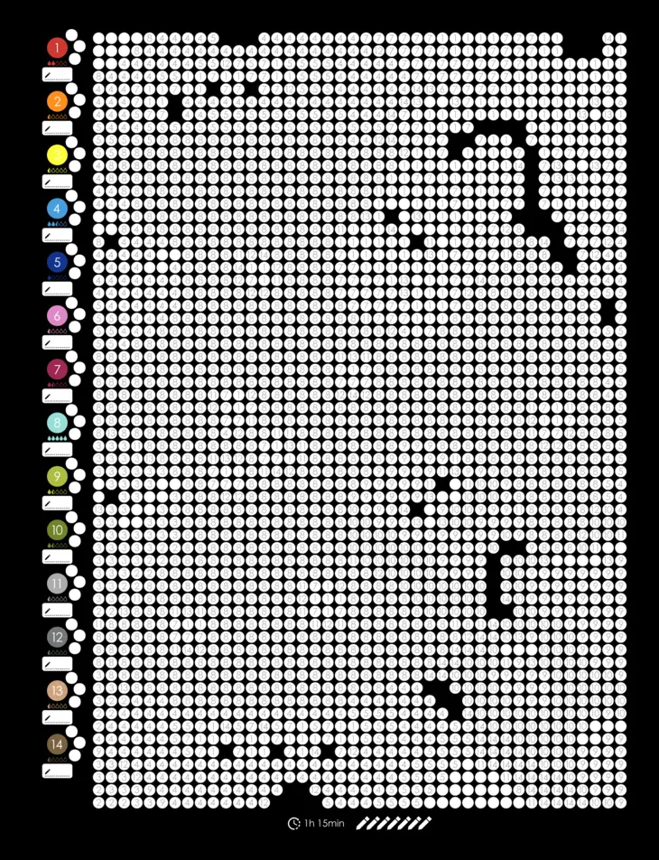 Color by Number - 90s Vibes [Black Edition] - Mystery Mosaics Coloring Book