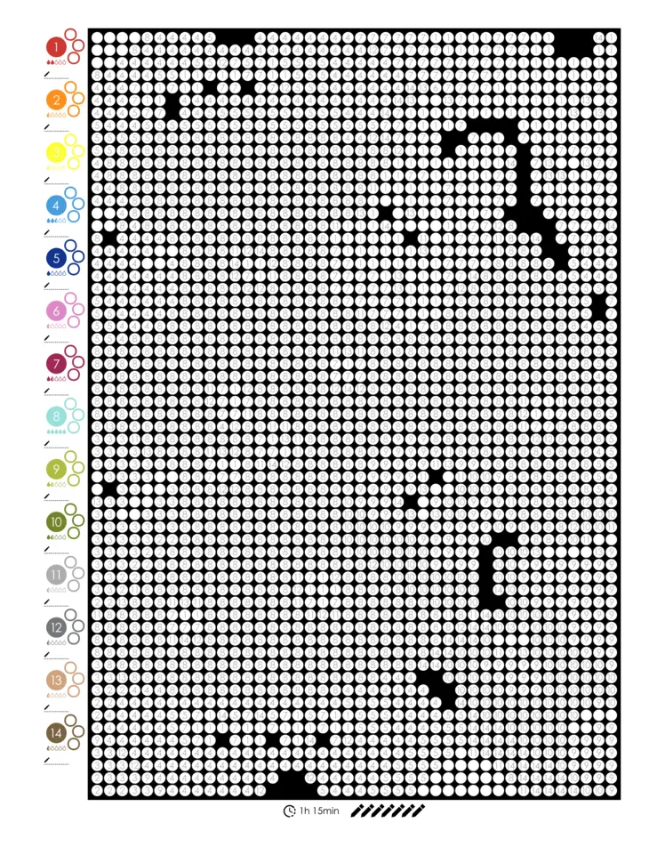 Color by Number - 90s Vibes - Mystery Mosaics Coloring Book