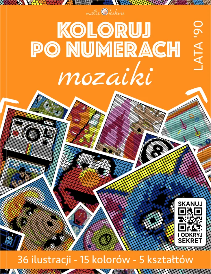 Koloruj po numberach - Lata 90 - Mozaikowa kolorowanka dla dorosłych