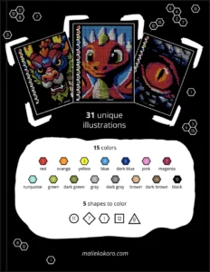 Color by Number - Dragons [Black Edition] - Mystery Mosaics Coloring Book