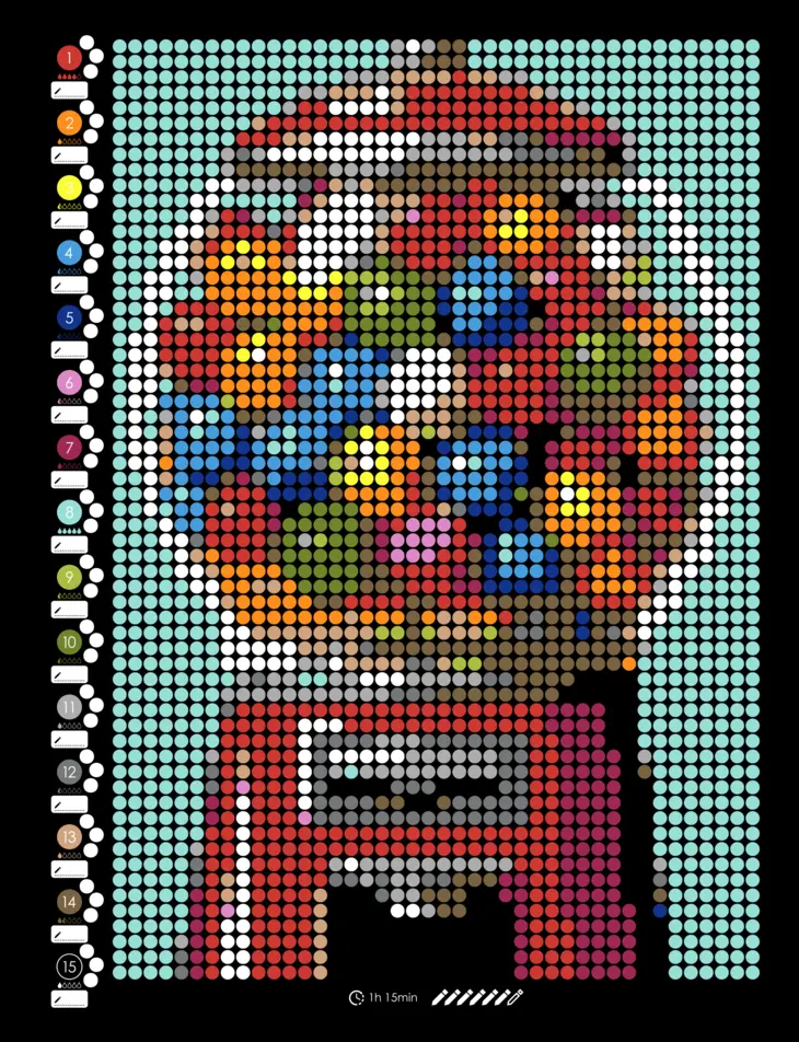 Color by Number - 90s Vibes - Mystery Mosaics Coloring Book