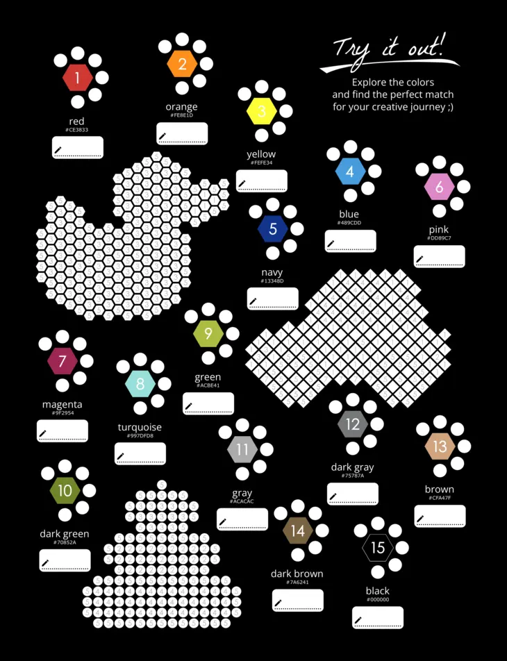 Color by Number - Babies [Black Edition] - Mystery Mosaics Coloring Book