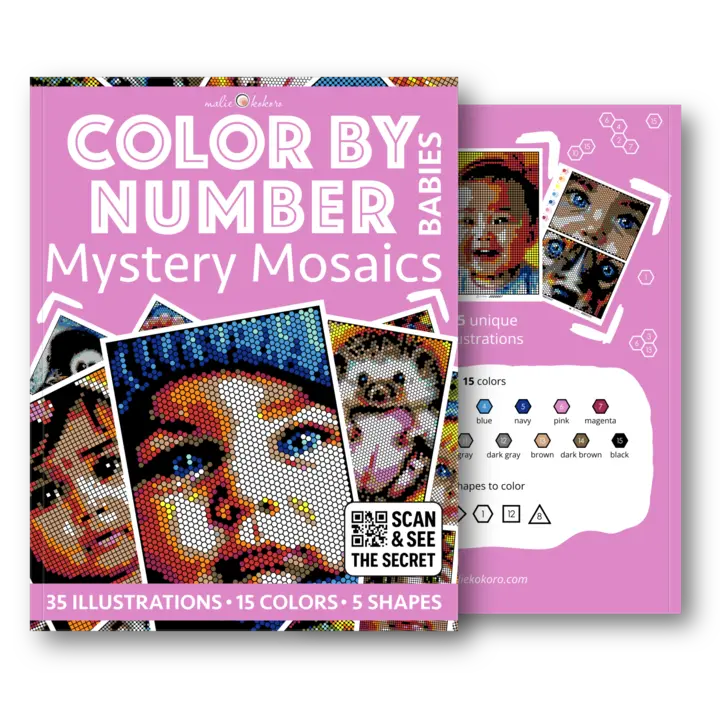 Color by Number - Babies - Mystery Mosaics Coloring Book