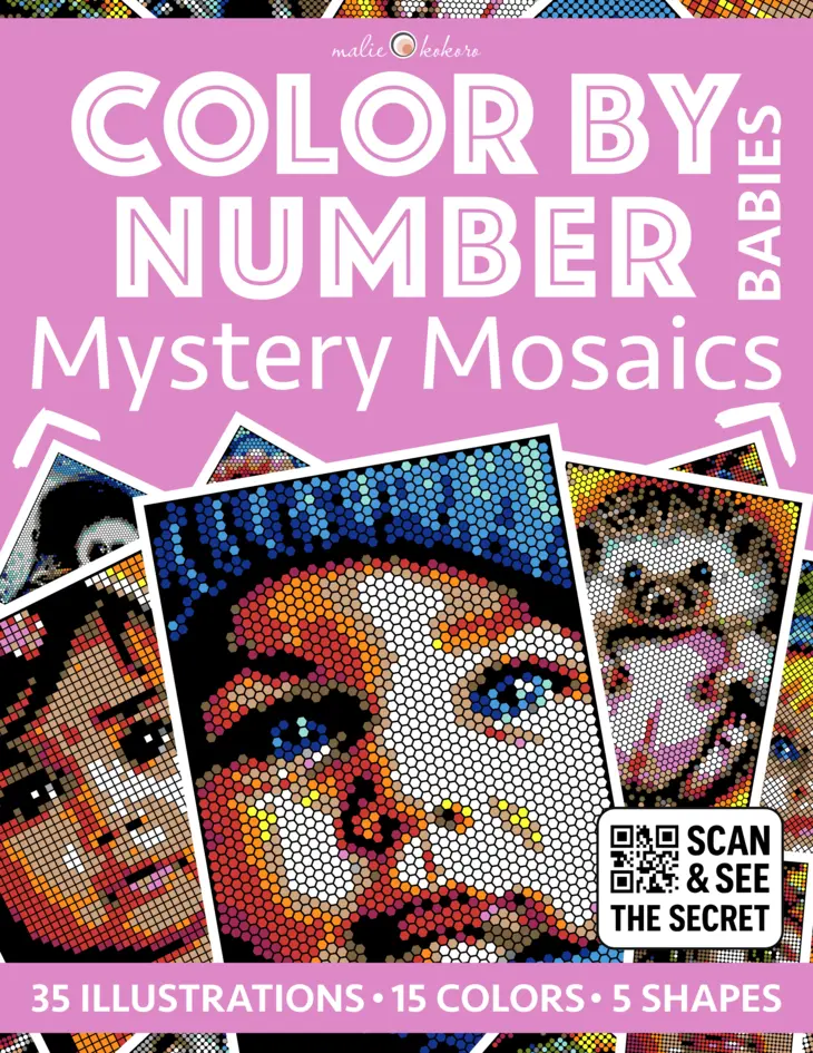 Color by Number - Babies - Mystery Mosaics Coloring Book