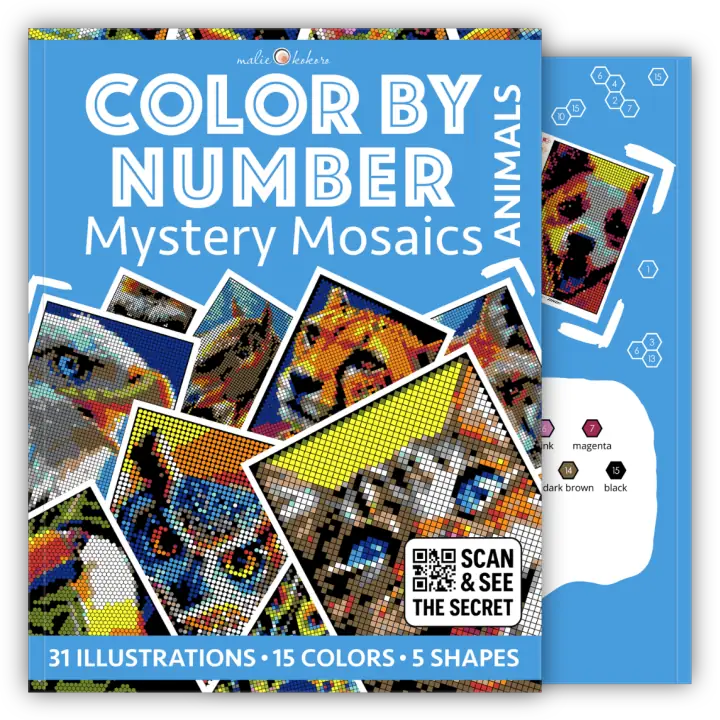 Color by Number - Animals - Mystery Mosaics Coloring Book
