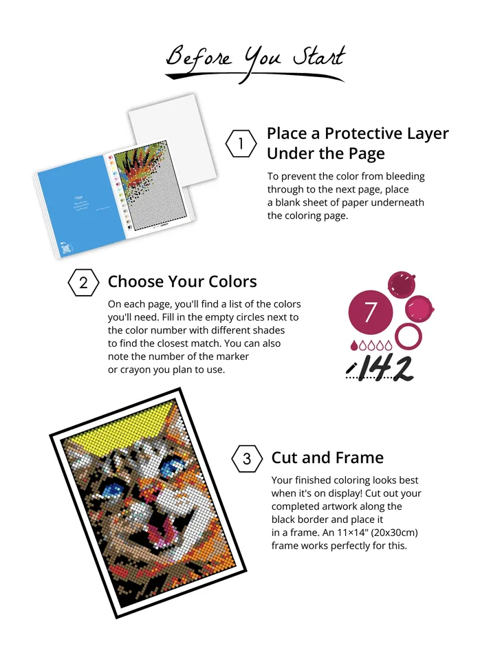 Color by Number - Animals - Mystery Mosaics Coloring Book