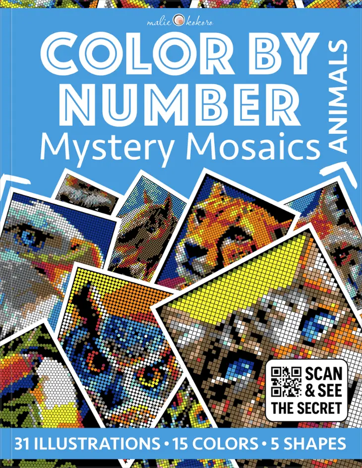 Color by Number - Animals - Mystery Mosaics Coloring Book