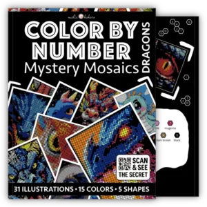 Color by Number - Dragons [Black Edition] - Mystery Mosaics Coloring Book