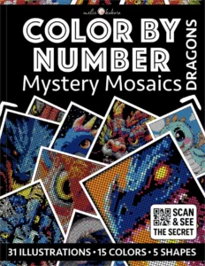 Color by Number - Dragons [Black Edition] - Mystery Mosaics Coloring Book