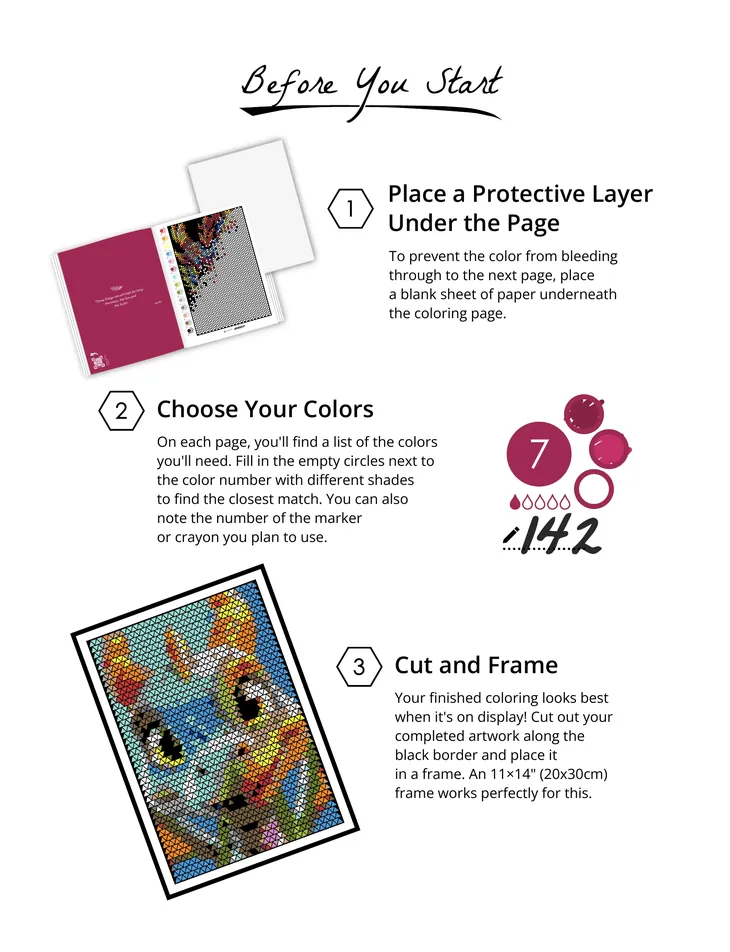 Color by Number - Dragons - Mystery Mosaics Coloring Book