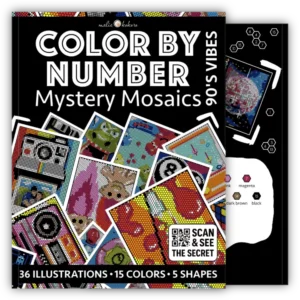 Color by Number - 90s Vibes [Black Edition] - Mystery Mosaics Coloring Book