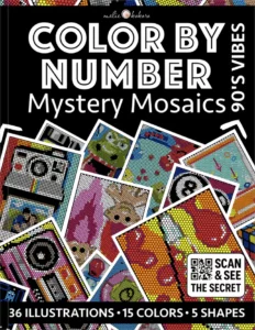 Color by Number - 90s Vibes [Black Edition] - Mystery Mosaics Coloring Book