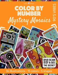 Color by Number - 90s Vibes - Mystery Mosaics Coloring Book