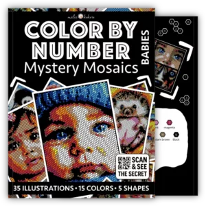 Color by Number - Babies [Black Edition] - Mystery Mosaics Coloring Book