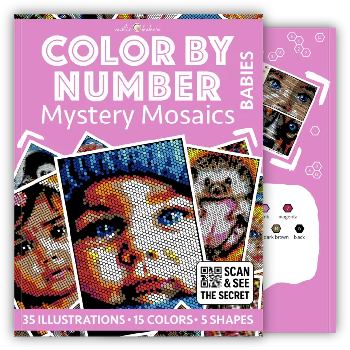 Color by Number - Babies - Mystery Mosaics Coloring Book