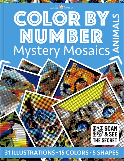 Color by Number - Animals - Mystery Mosaics Coloring Book