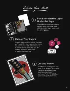 Color by Number - Japan [Black Edition] - Mystery Mosaics Coloring Book