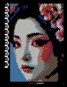 Color by Number - Japan [Black Edition] - Mystery Mosaics Coloring Book