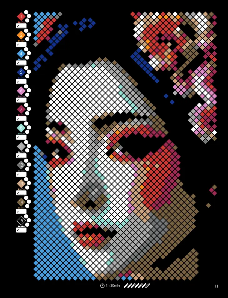 Color by Number - Japan [Black Edition] - Mystery Mosaics Coloring Book