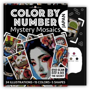 Color by Number - Japan [Black Edition] - Mystery Mosaics Coloring Book