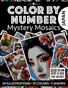 Color by Number - Japan [Black Edition] - Mystery Mosaics Coloring Book