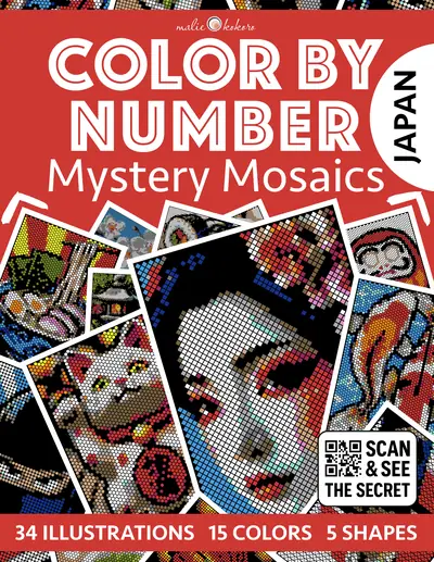 Color by Number - Japan - Mystery Mosaics Coloring Book