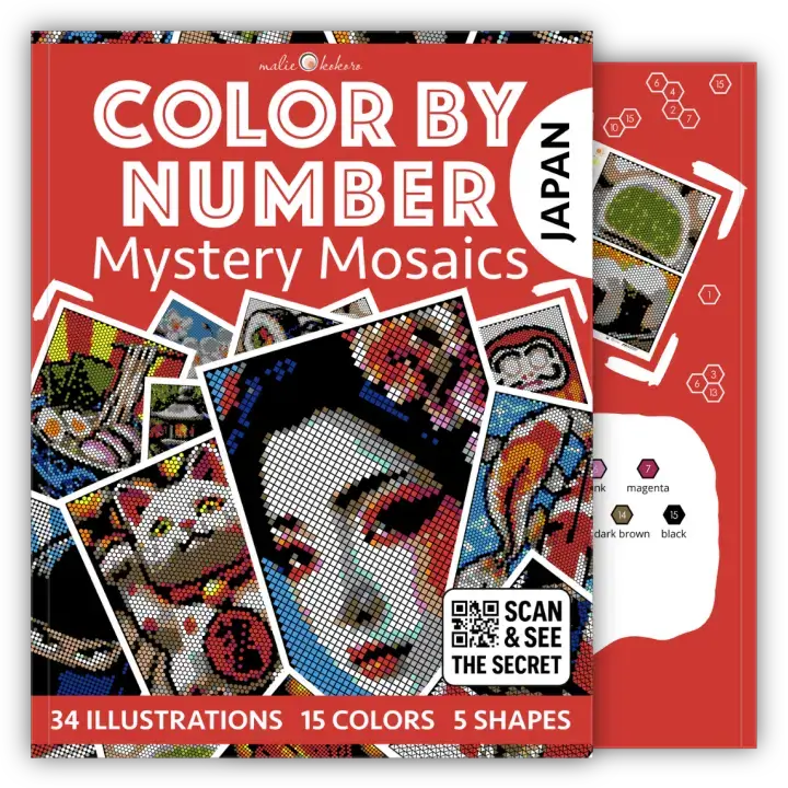 Color by Number - Japan - Mystery Mosaics Coloring Book