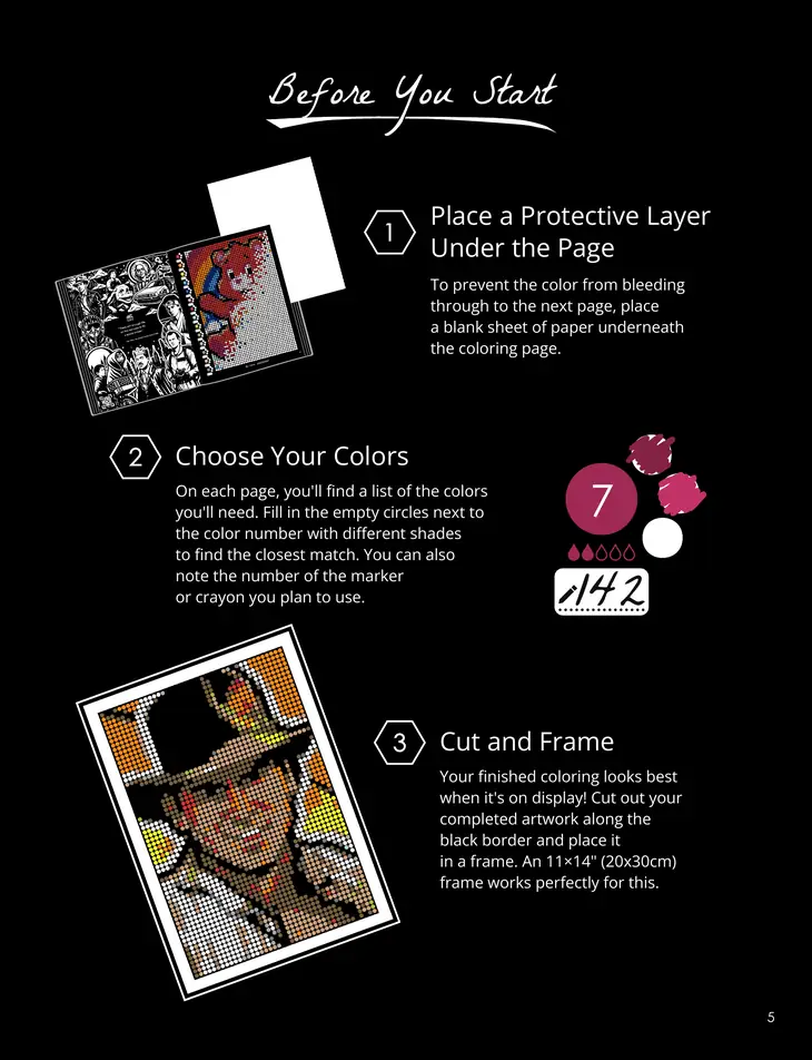 Color by Number - 80s Vibes [Black Edition] - Mystery Mosaics Coloring Book