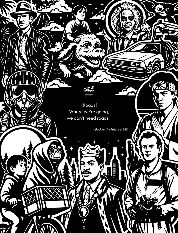 Color by Number - 80s Vibes [Black Edition] - Mystery Mosaics Coloring Book