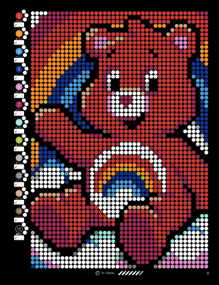 Color by Number - 80s Vibes [Black Edition] - Mystery Mosaics Coloring Book