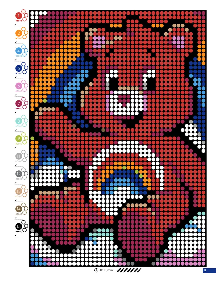 Color by Number - 80s Vibes - Mystery Mosaics Coloring Book