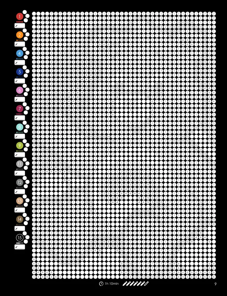 Color by Number - 80s Vibes [Black Edition] - Mystery Mosaics Coloring Book