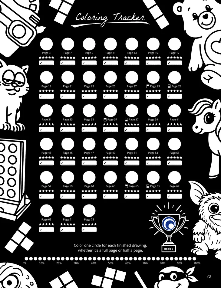 Color by Number - 80s Vibes [Black Edition] - Mystery Mosaics Coloring Book