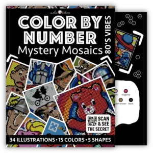 Color by Number - 80's Vibes - Mystery Mosaics Coloring Book