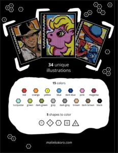 Color by Number - 80s Vibes [Black Edition] - Mystery Mosaics Coloring Book