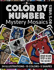 Color by Number - 80s Vibes [Black Edition] - Mystery Mosaics Coloring Book