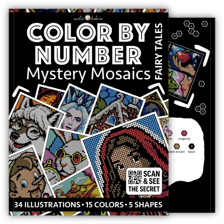 Color by Number - Fairy Tales- Mystery Mosaics Coloring Book